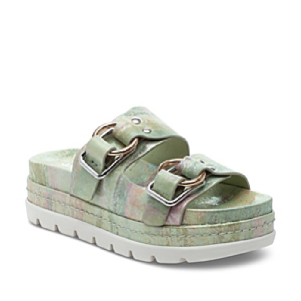 J Slides Mint Ariel Baha Leather Sandals Size 7